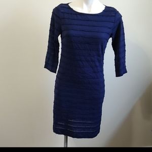 Trina Turk Navy Eyelet Stripe Dress size 2